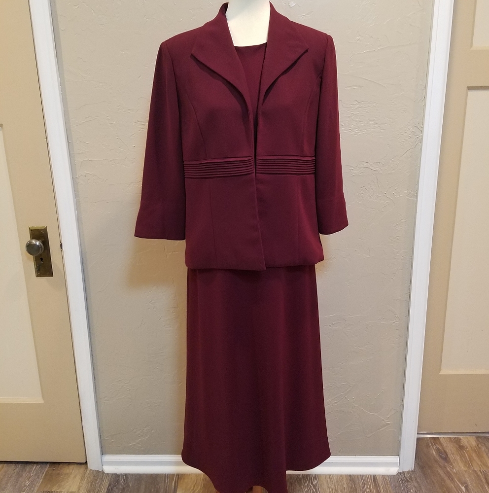 Dress Barn 2 Piece Set Dress & Open Front Jacket